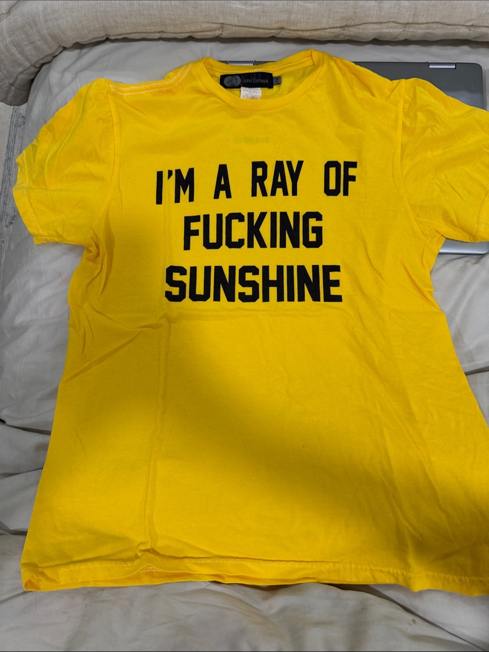 JET John Eshaya Yellow Graphic Tee "I'm a Ray of Sunshine"